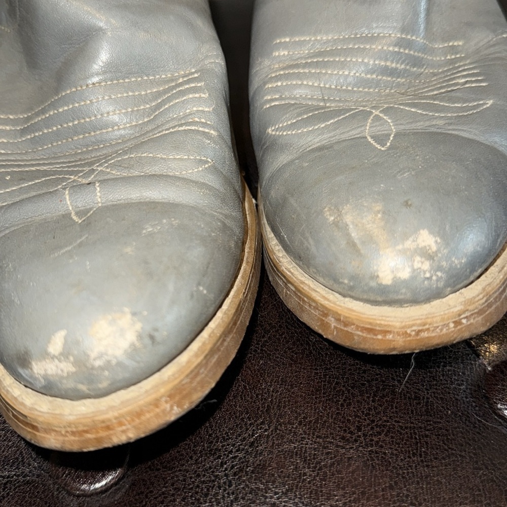 Vintage gray Dingo distressed rugged worn cowboy western boots size 9D - Picture 4 of 14